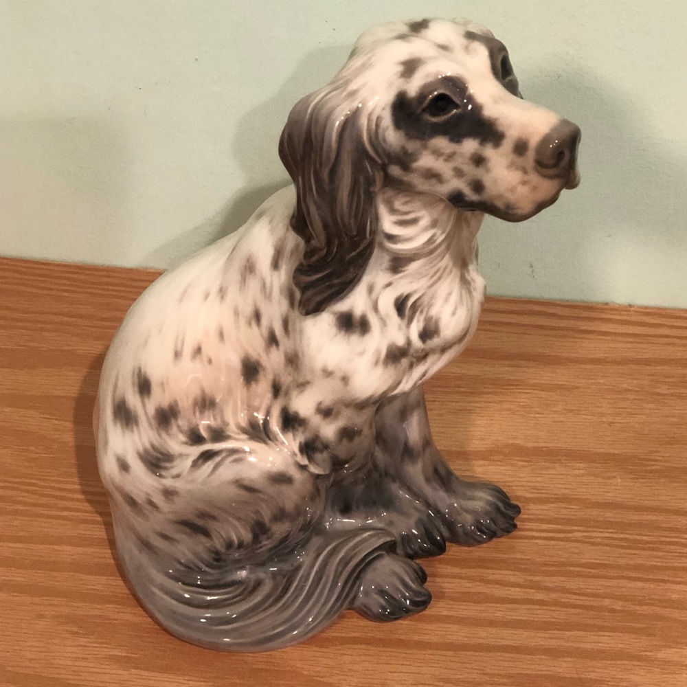 Antique English Setter Statue by Copenhagen Denmark 1186.